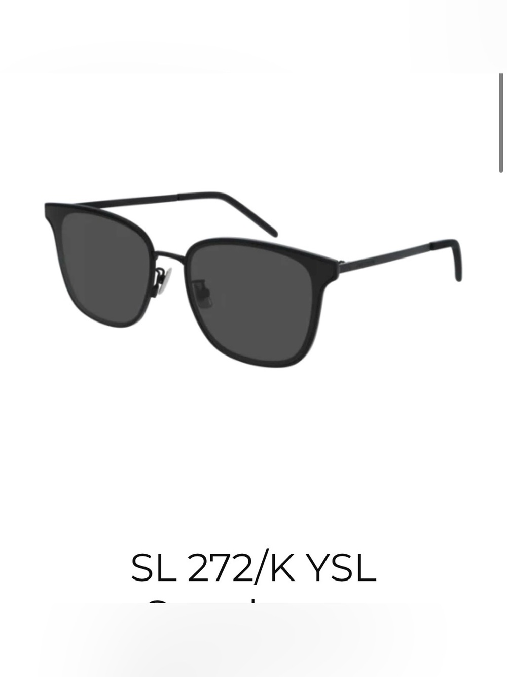 Yves Saint Laurent Matte Black Women's Square Sunglasses